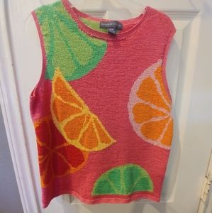 NORTHEN ISLE MEDIUM KNIT FRUIT SLICE CROP TOP